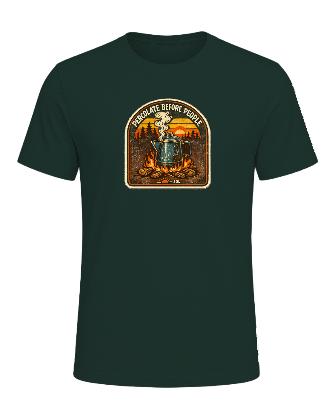 Percolate Before People Tee — Forest