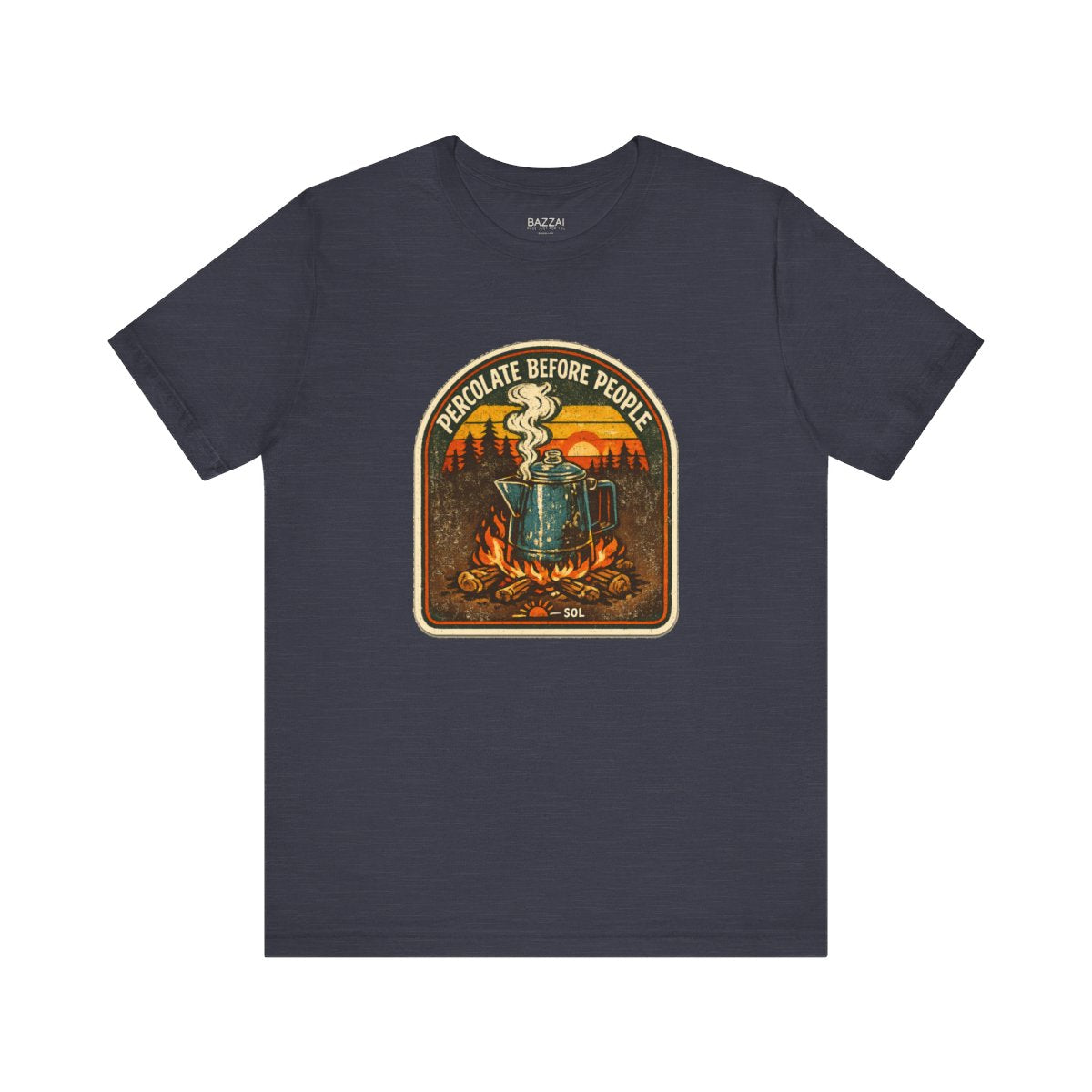 Funny Camping T-Shirt — Percolate Before People — coffees t-shirt design by Sol