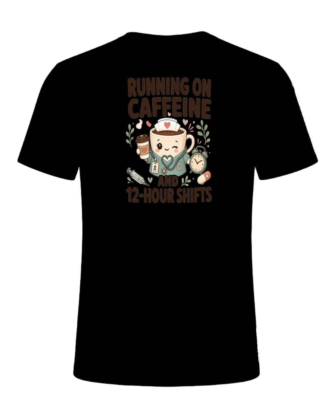 RUNNING ON CAFFEINE AND 12-HOUR SHIFTS — Black