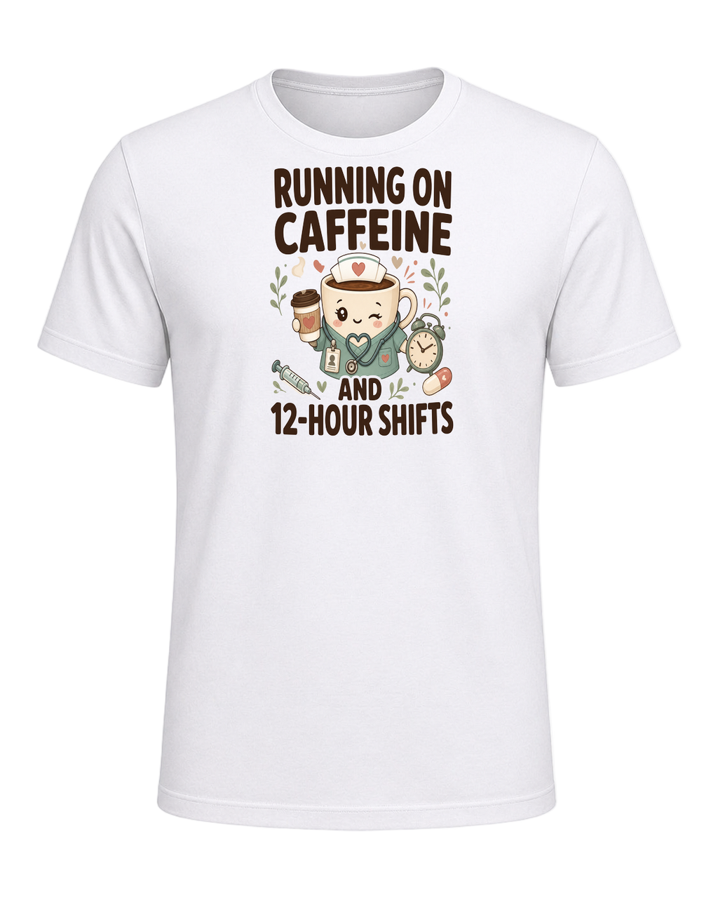 RUNNING ON CAFFEINE AND 12-HOUR SHIFTS — White