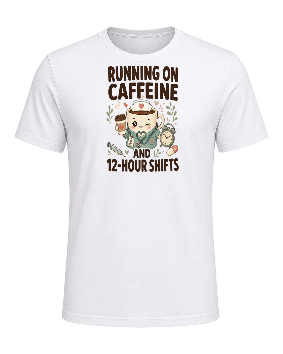 RUNNING ON CAFFEINE AND 12-HOUR SHIFTS — White