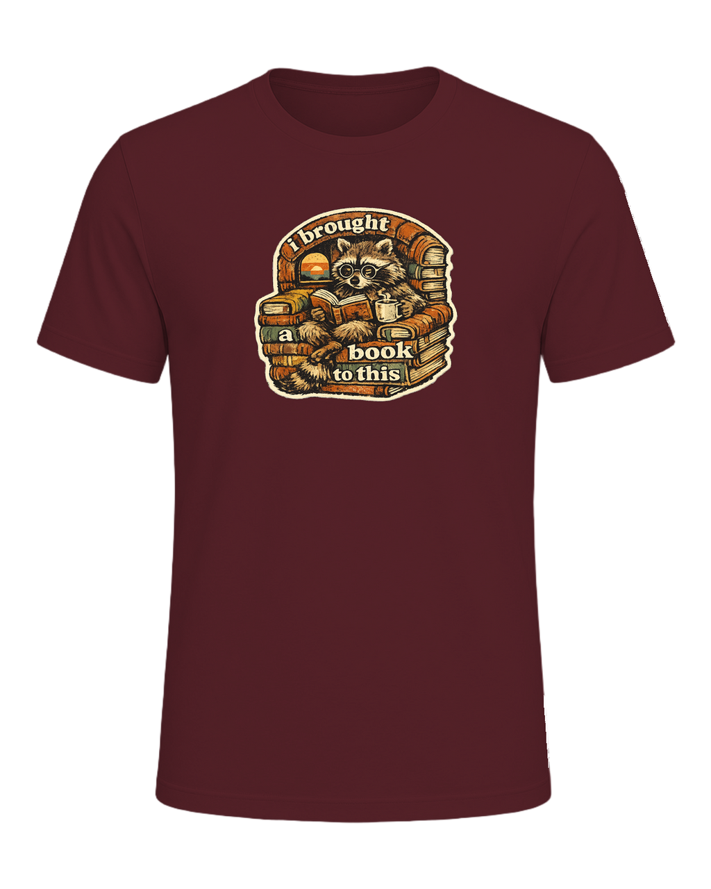 I Brought A Book To This Tee — Maroon