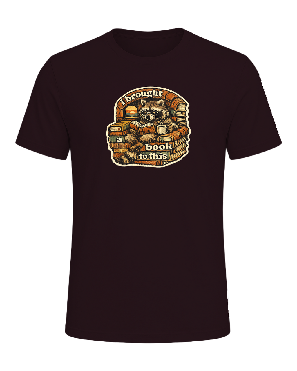 I Brought A Book To This Tee — Oxblood Black