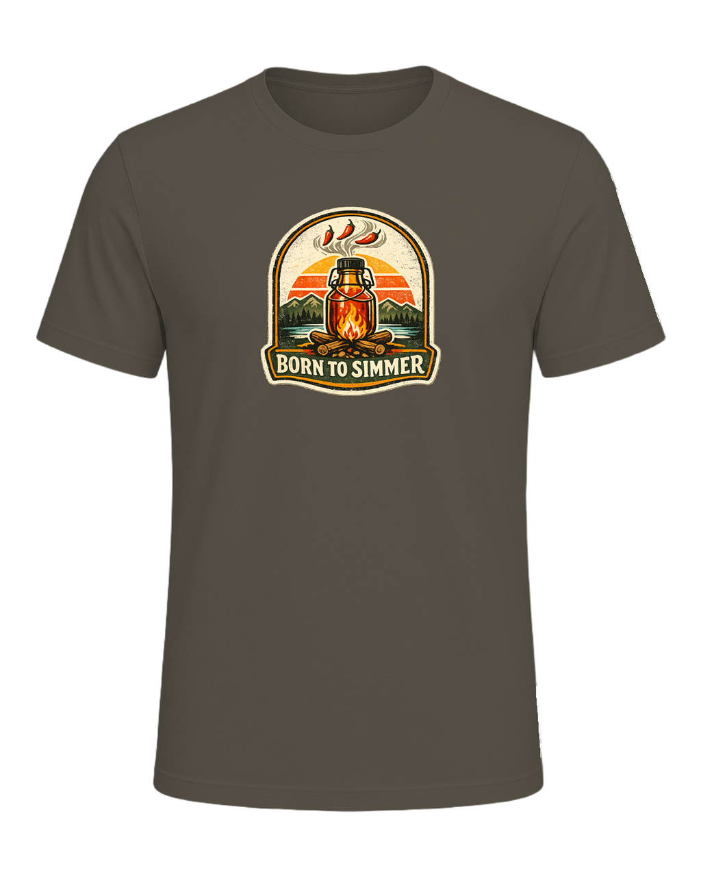 Born To Simmer Tee — Army