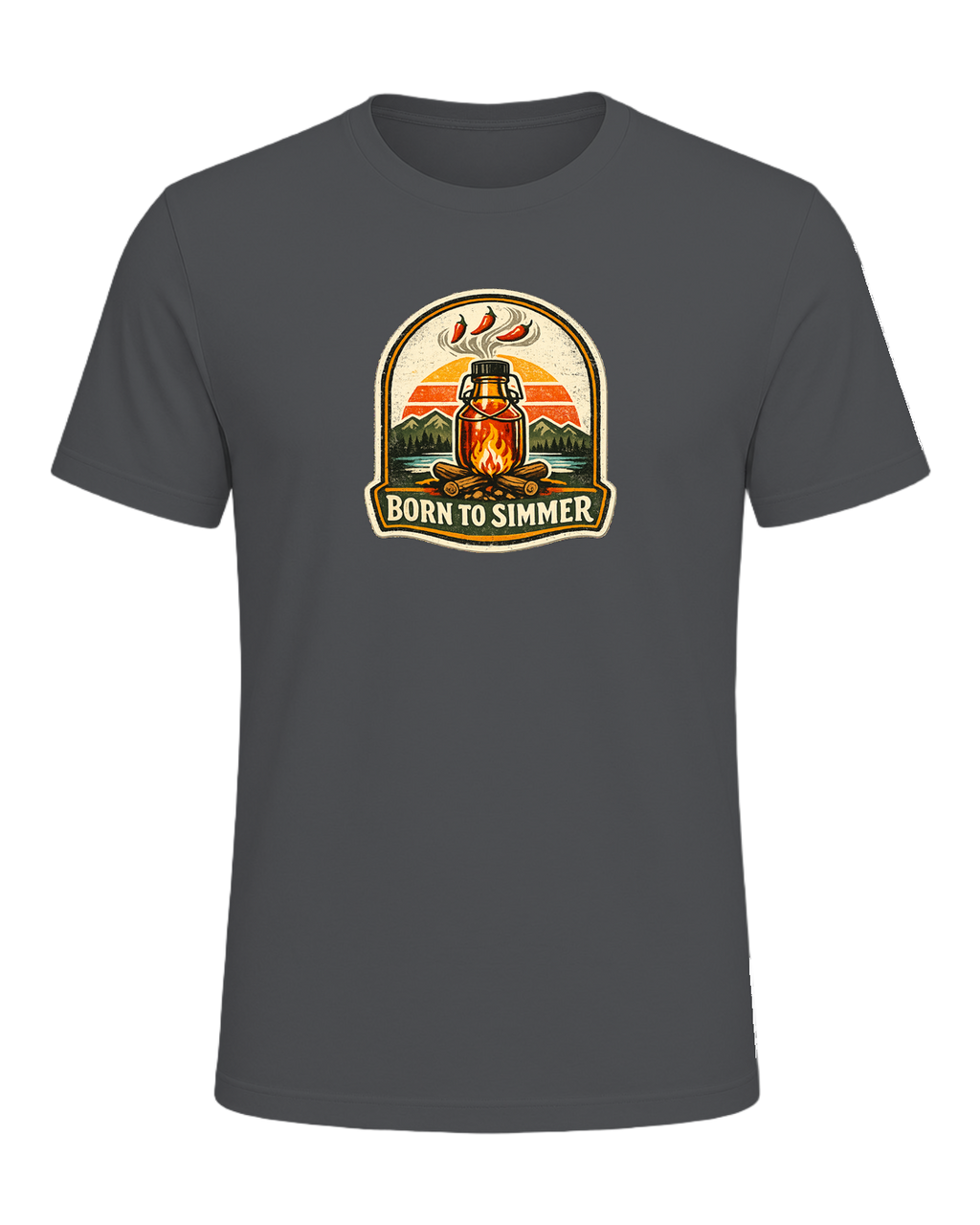 Born To Simmer Tee — Asphalt