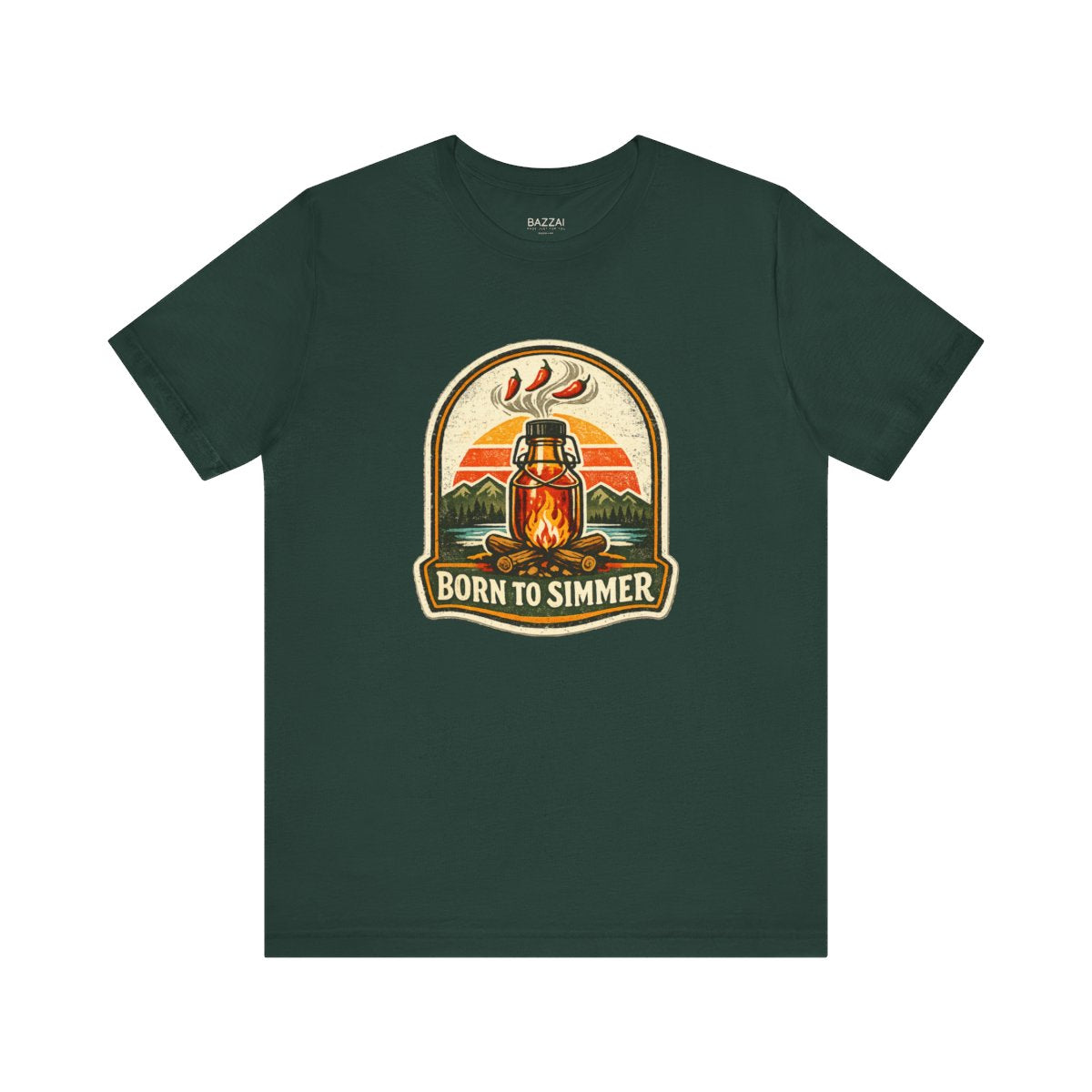 Hot Sauce Gift T-Shirt — Born to Simmer — t-shirt design by Sol