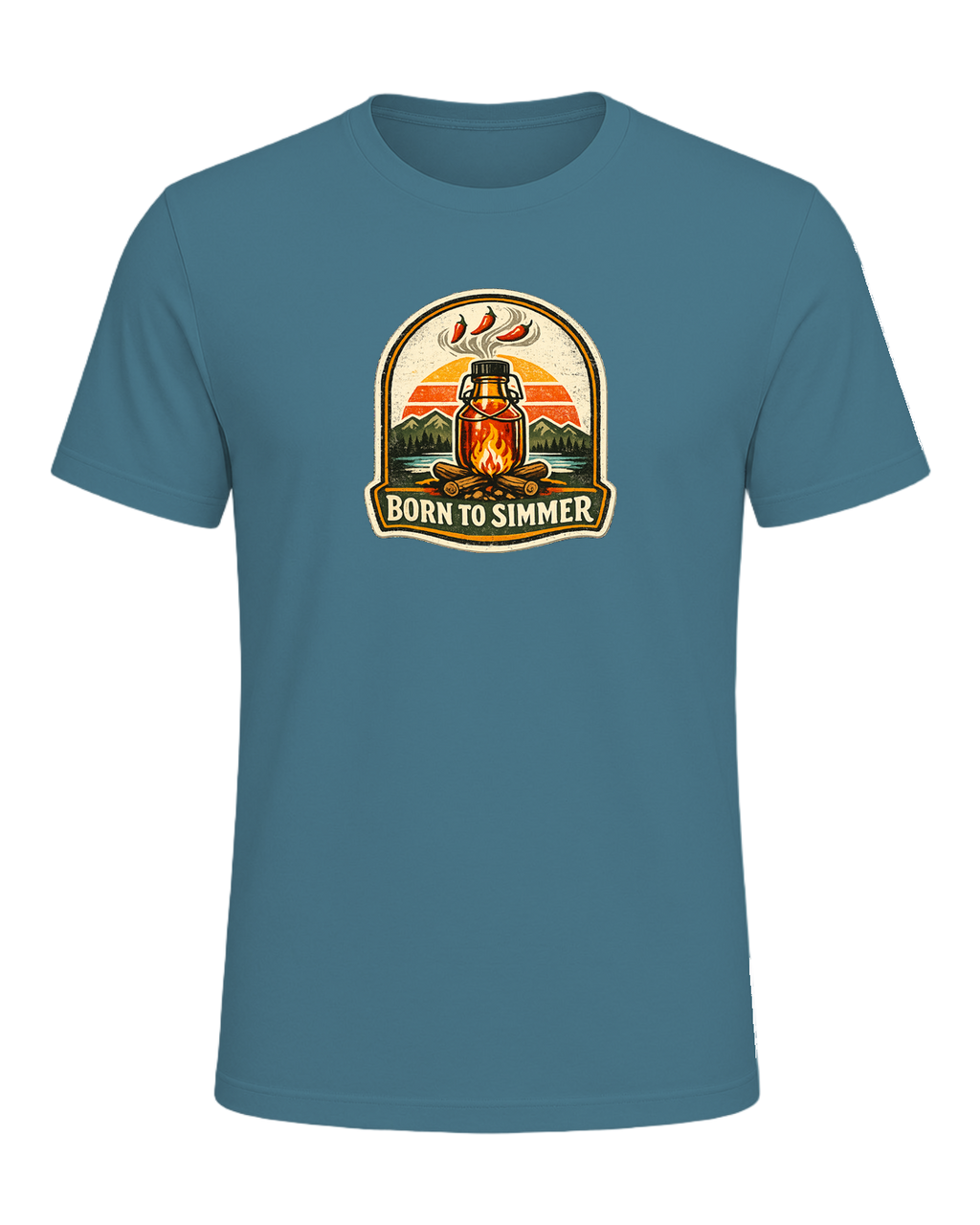 Born To Simmer Tee — Heather Deep Teal