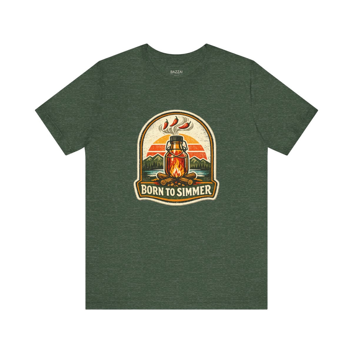 Hot Sauce Gift T-Shirt — Born to Simmer — t-shirt design by Sol