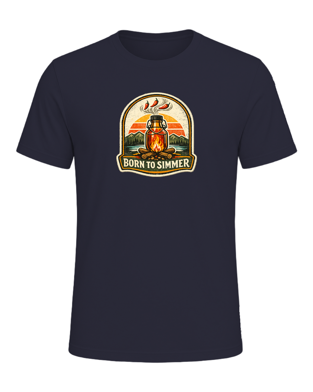 Born To Simmer Tee — Heather Navy
