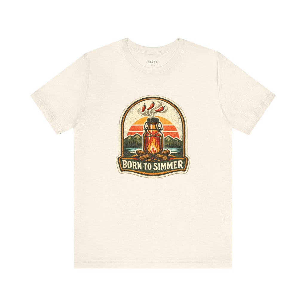 Hot Sauce Gift T-Shirt — Born to Simmer — t-shirt design by Sol
