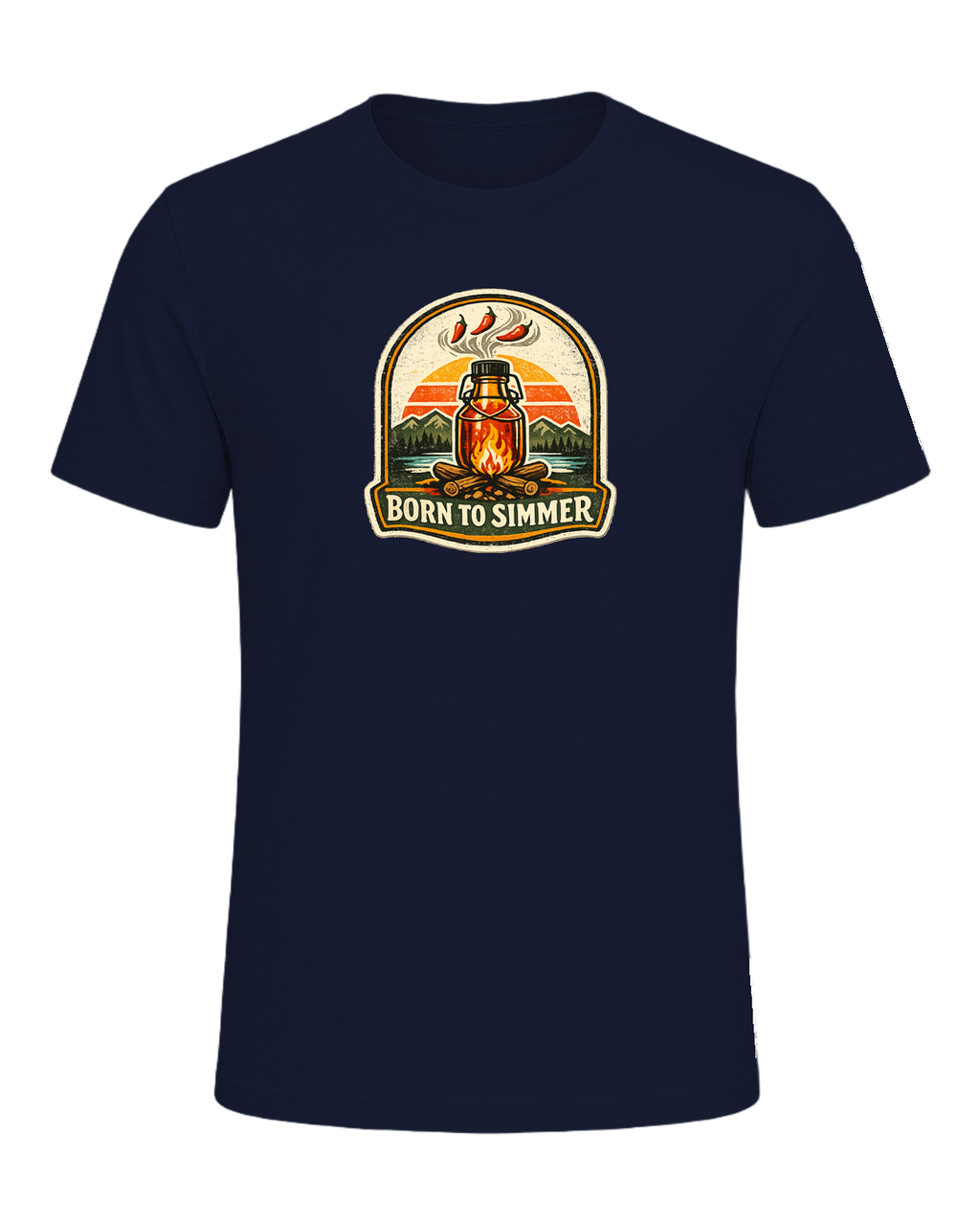 Born To Simmer Tee — Navy