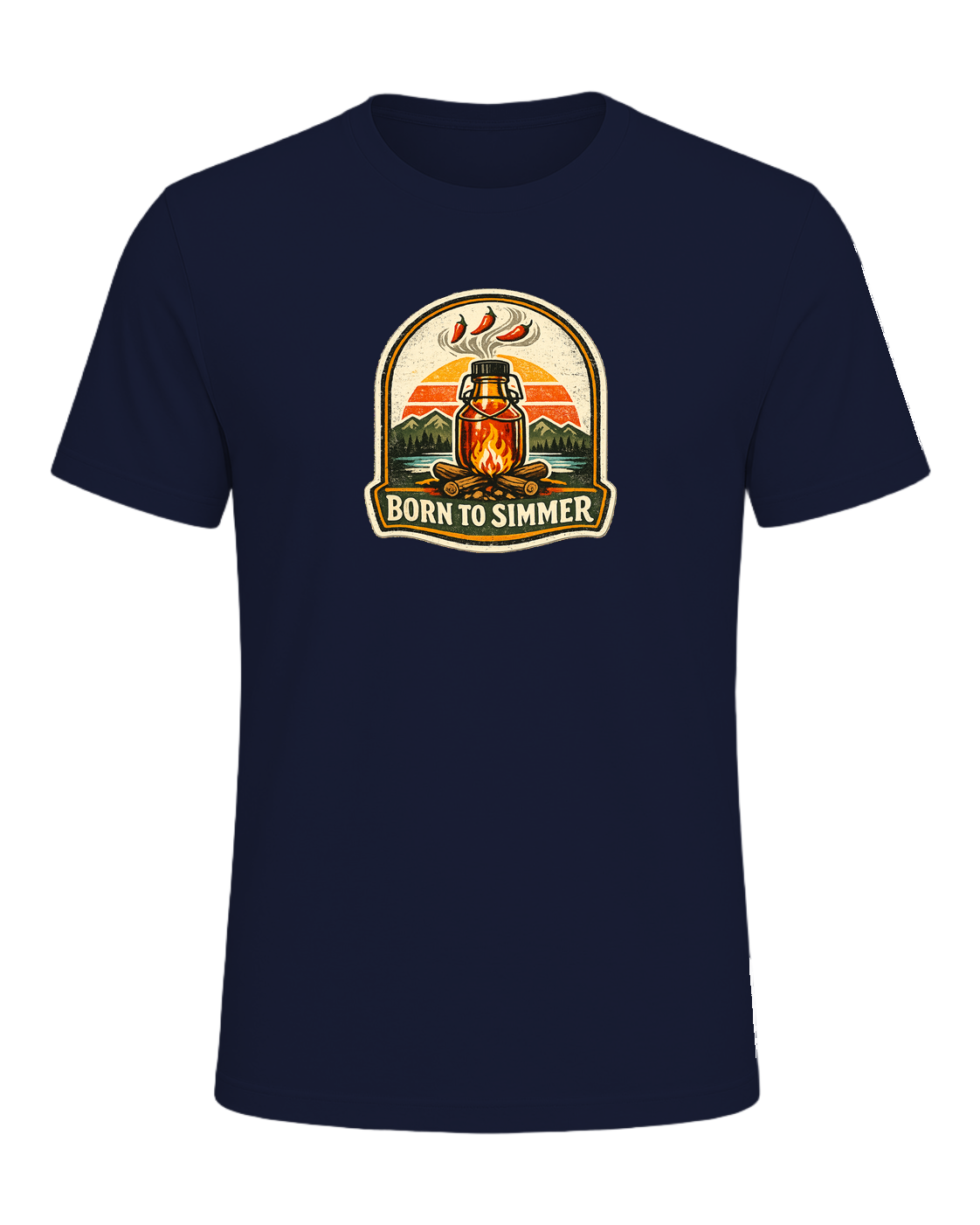Born To Simmer Tee — Navy