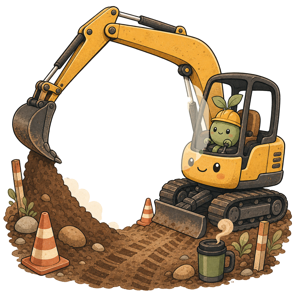 Excavator therapy in session