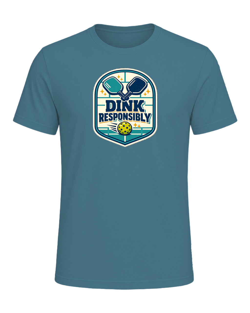 Dink Responsibly Tee — Heather Deep Teal