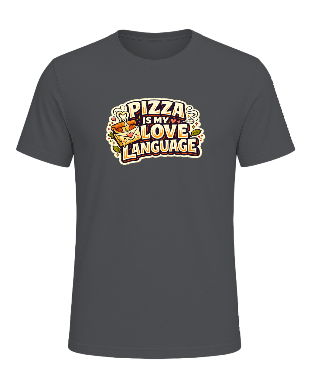 Pizza Is My Love Language Tee — Asphalt