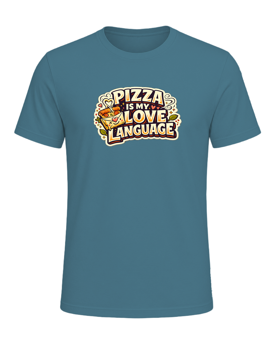 Pizza Is My Love Language Tee — Heather Deep Teal
