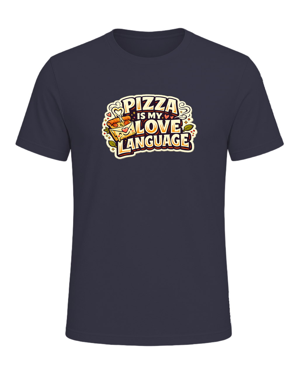 Pizza Is My Love Language Tee — Heather Midnight Navy