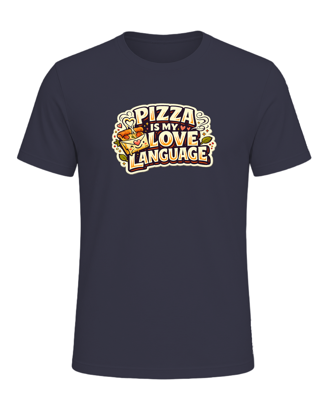 Pizza Is My Love Language Tee — Heather Midnight Navy