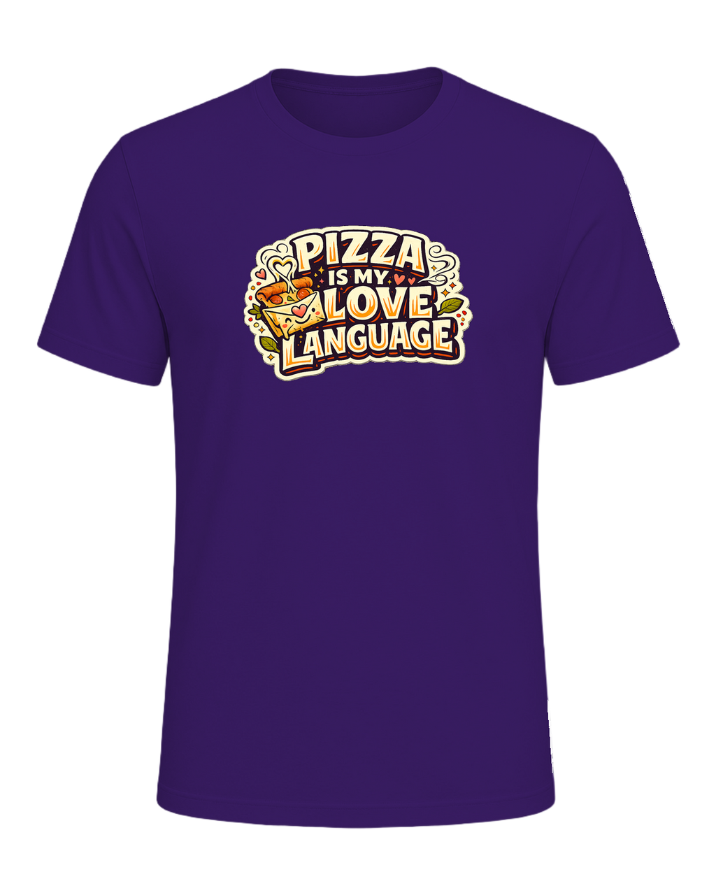 Pizza Is My Love Language Tee — Team Purple
