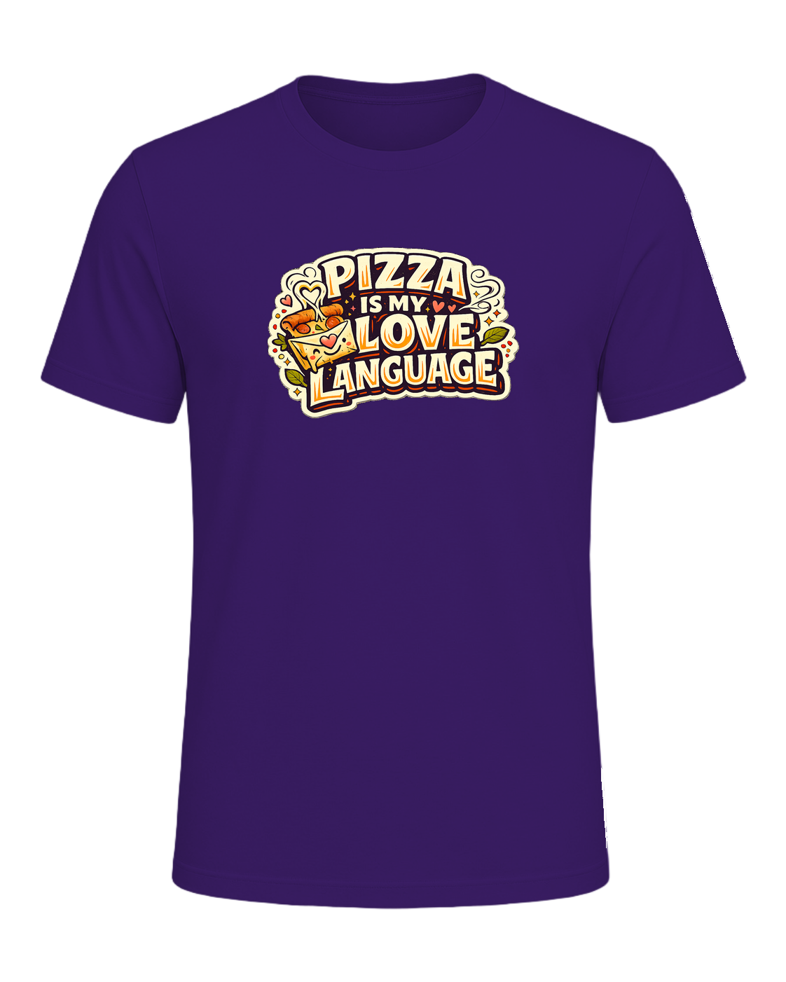 Pizza Is My Love Language Tee — Team Purple