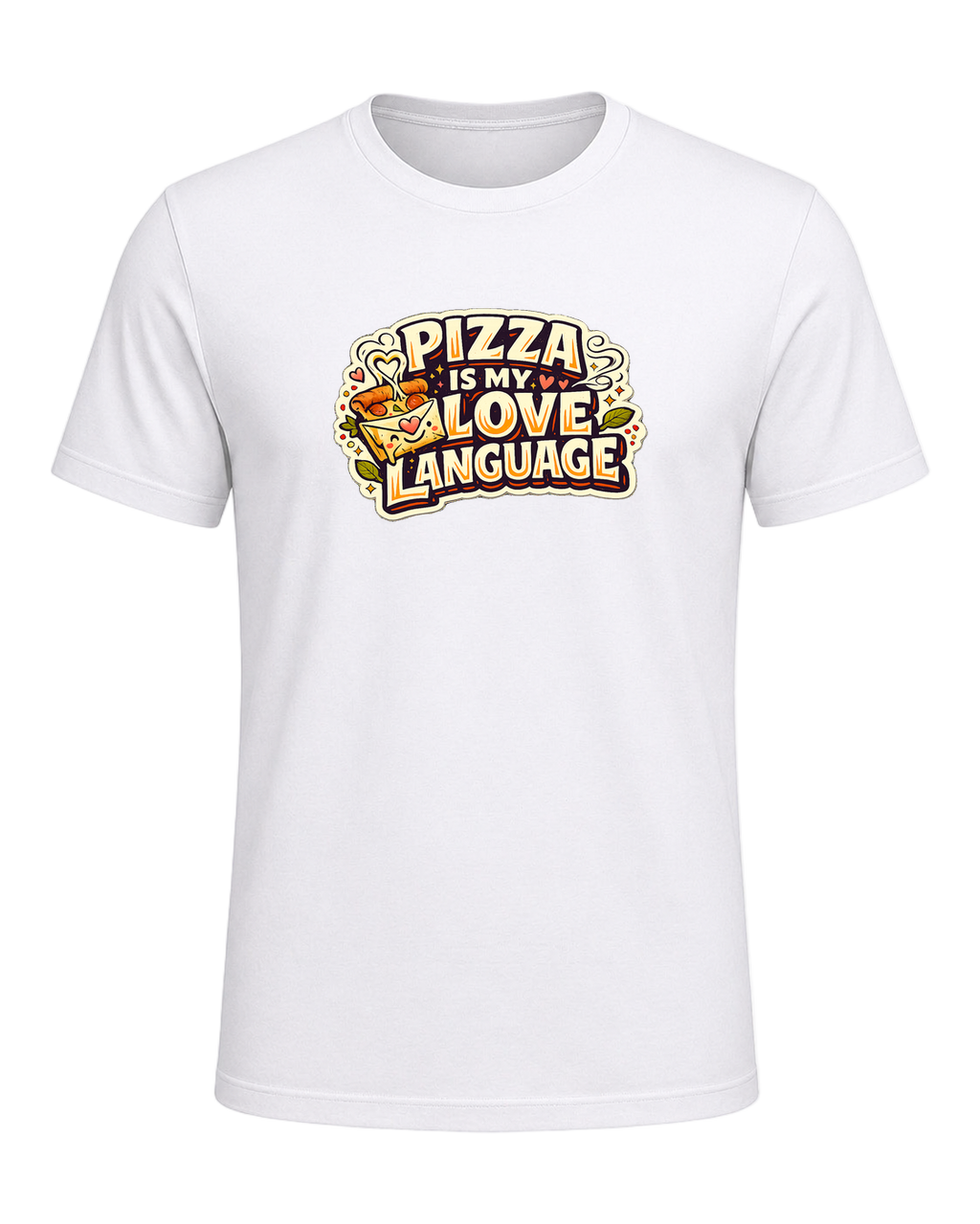 Pizza Is My Love Language Tee — White