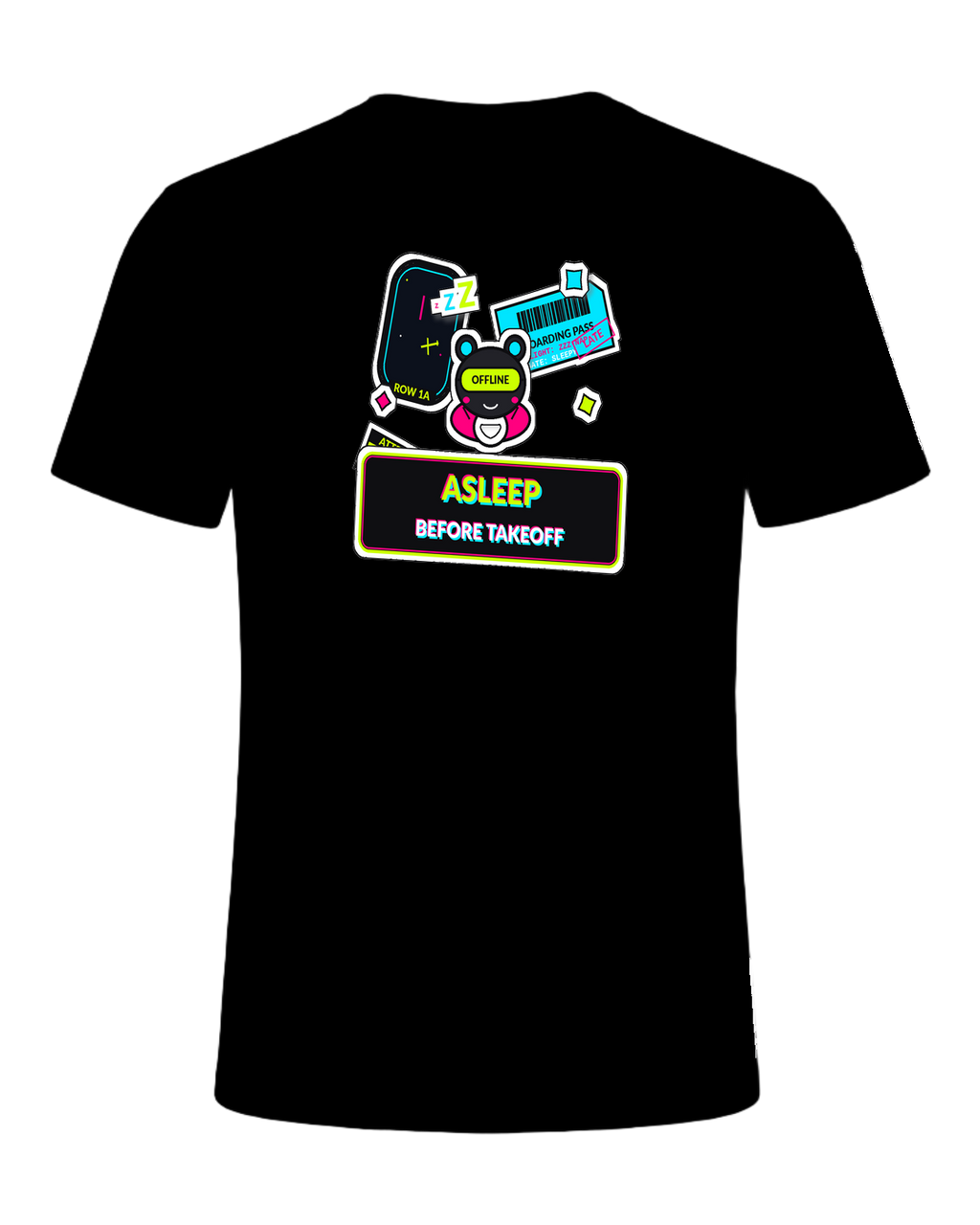 ASLEEP BEFORE TAKEOFF — Black