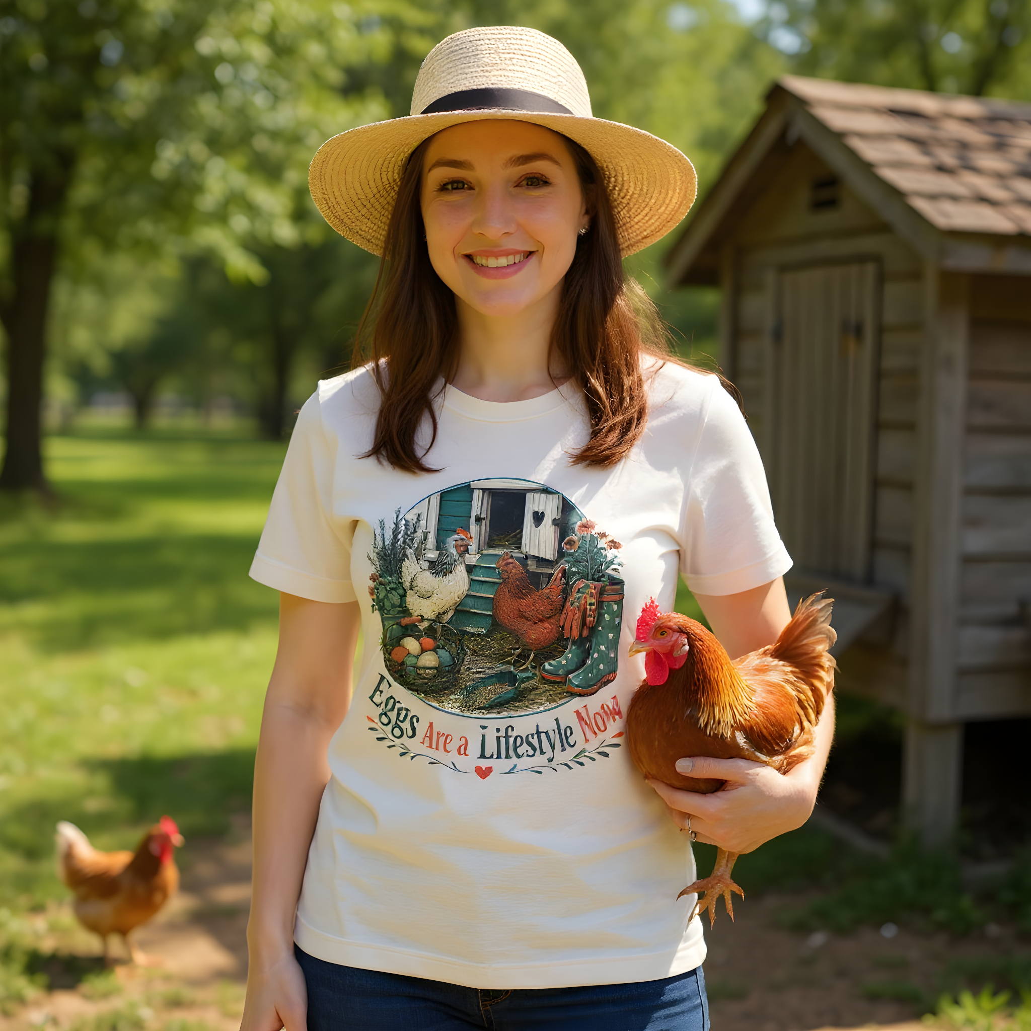 Chicken Keeper Gift T-Shirt — Eggs Are a Lifestyle Now — backyard chicken t-shirt design