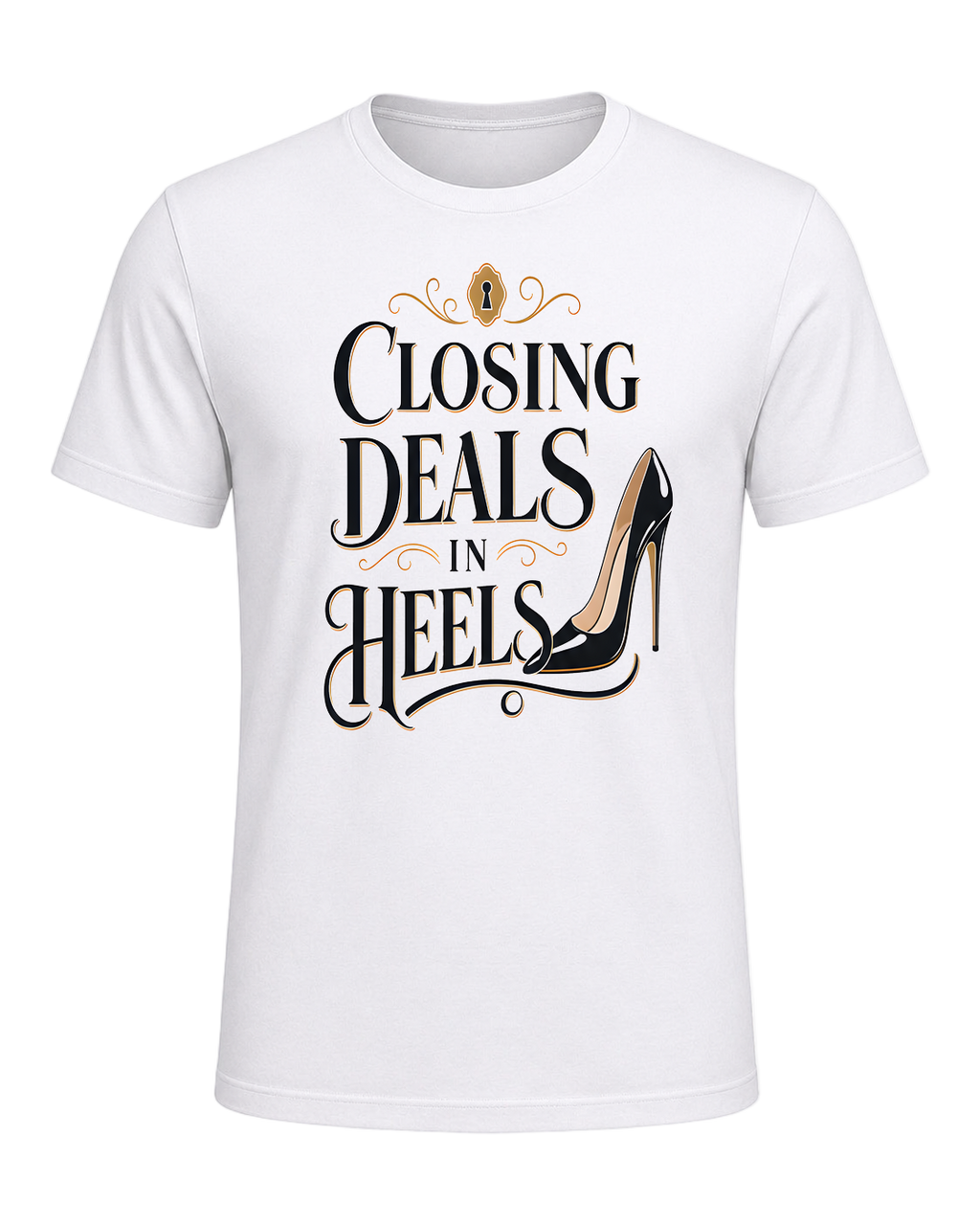 CLOSING DEALS IN HEELS — White