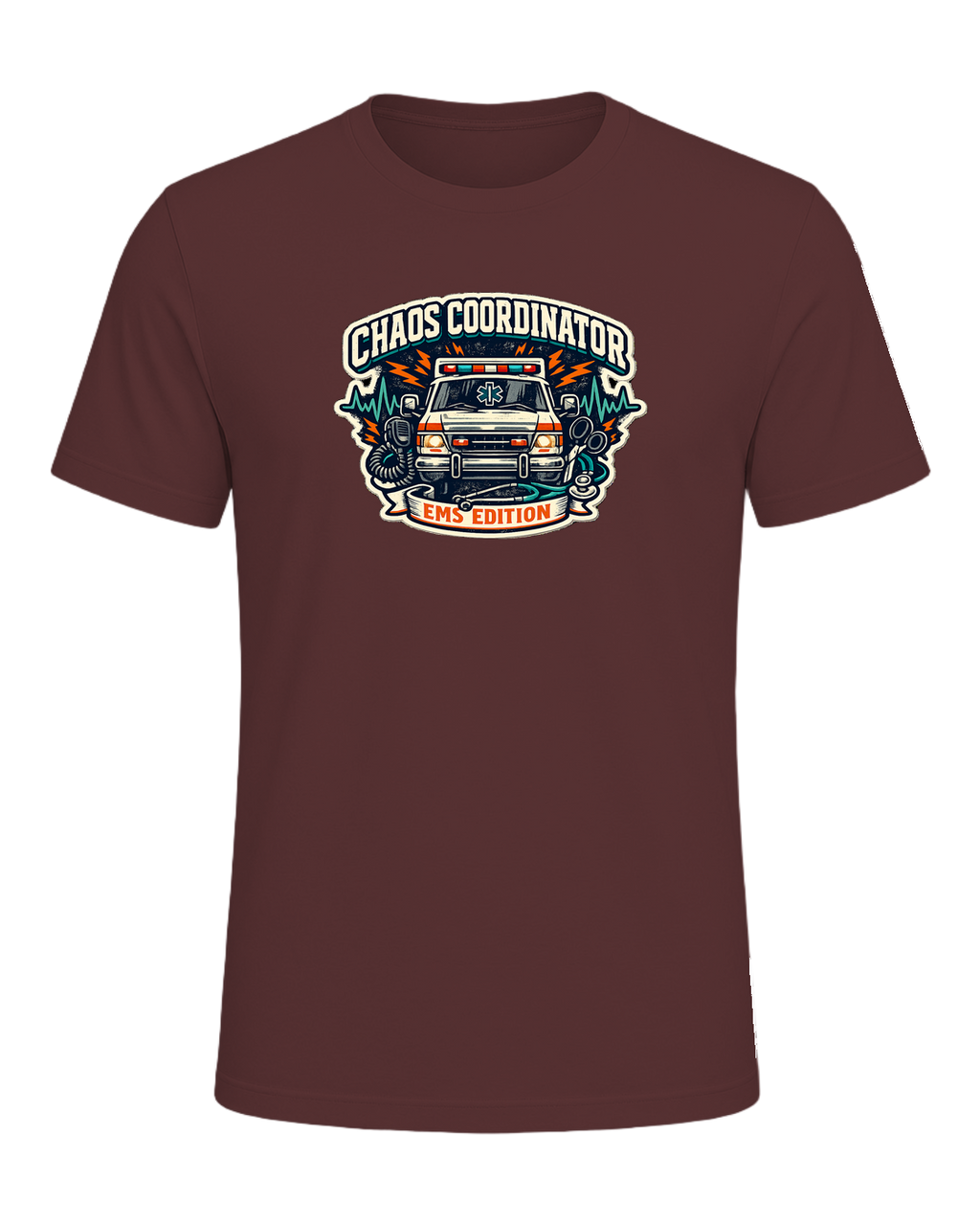Chaos Coordinator Ems Edition Tee — Heather Maroon