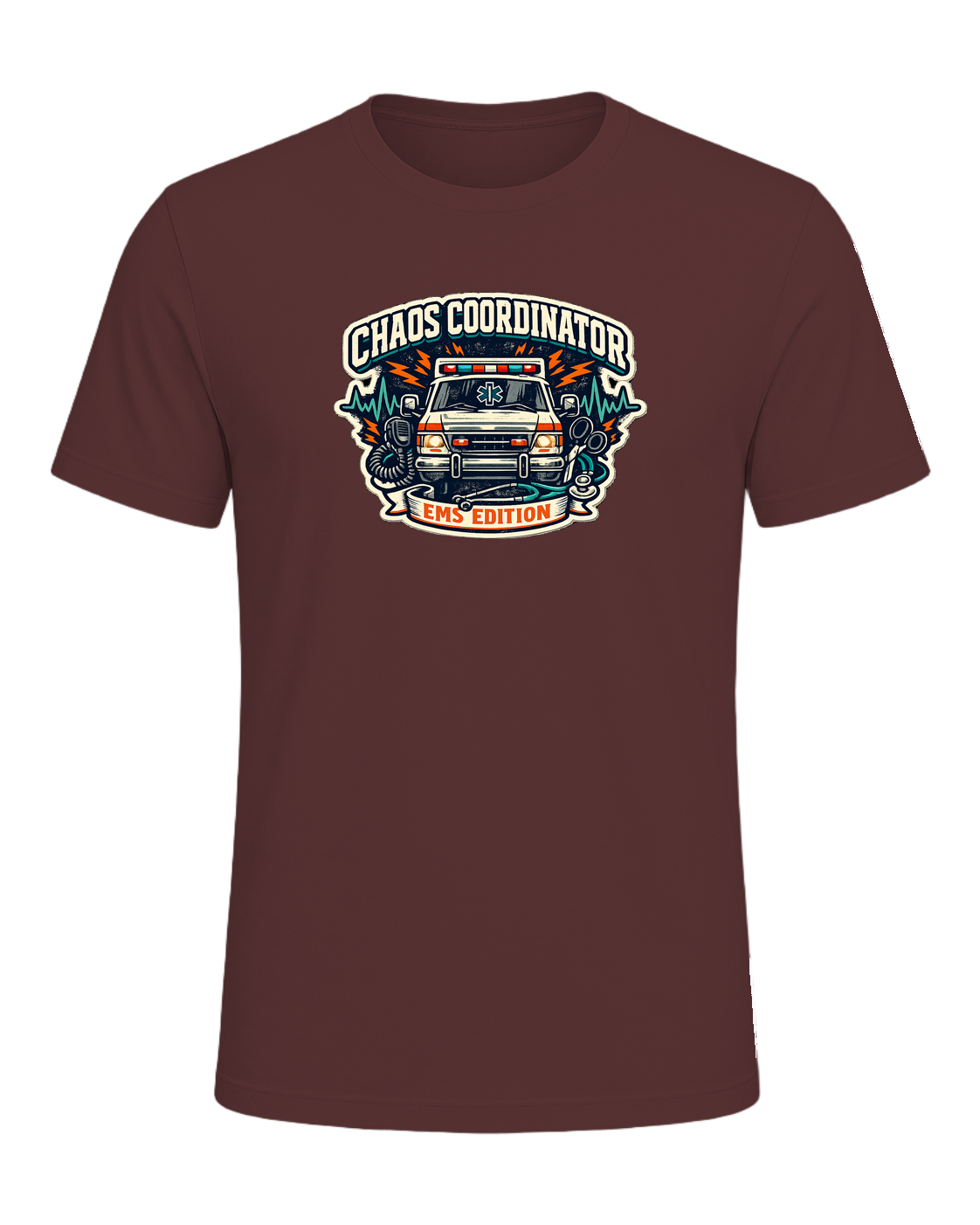 Chaos Coordinator Ems Edition Tee — Heather Maroon