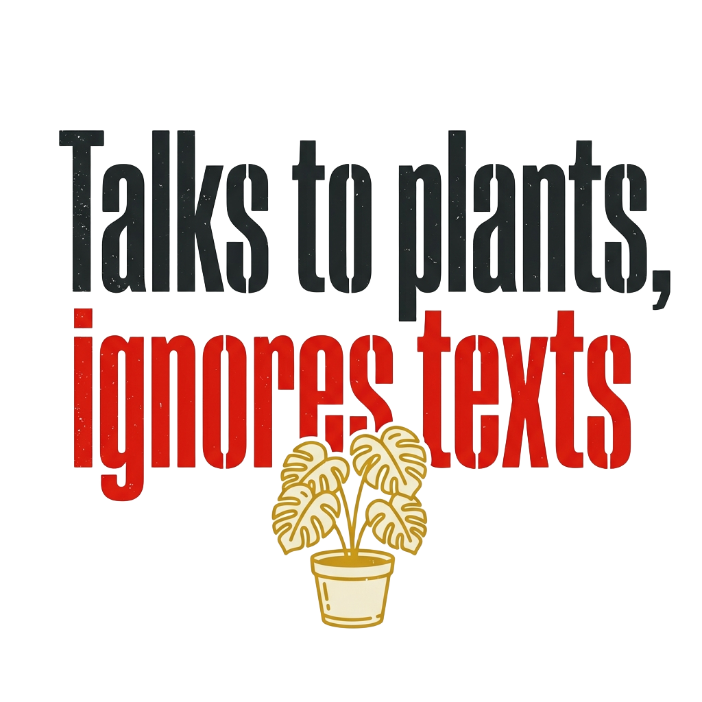 Talks to plants, ignores texts