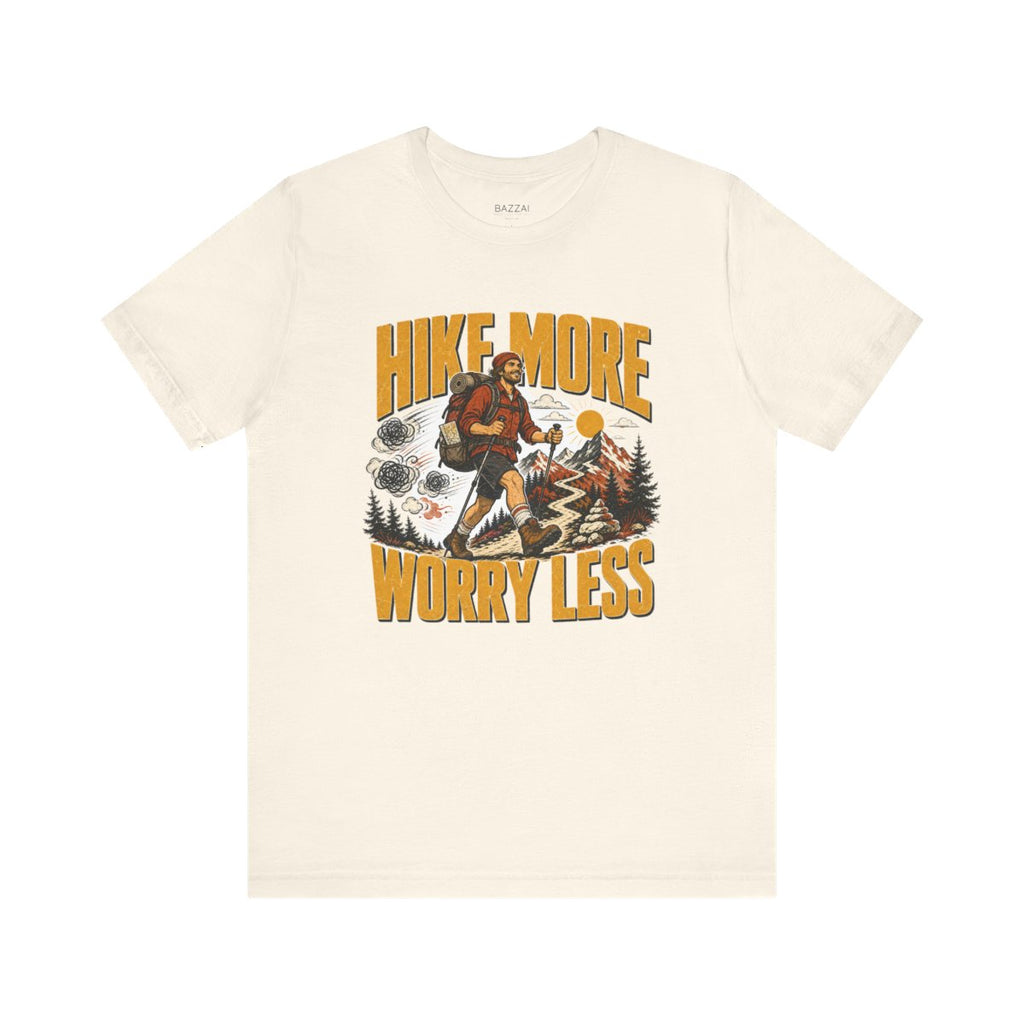 Hiker Gift T-Shirt — Hike More Worry Less — trail t-shirt design