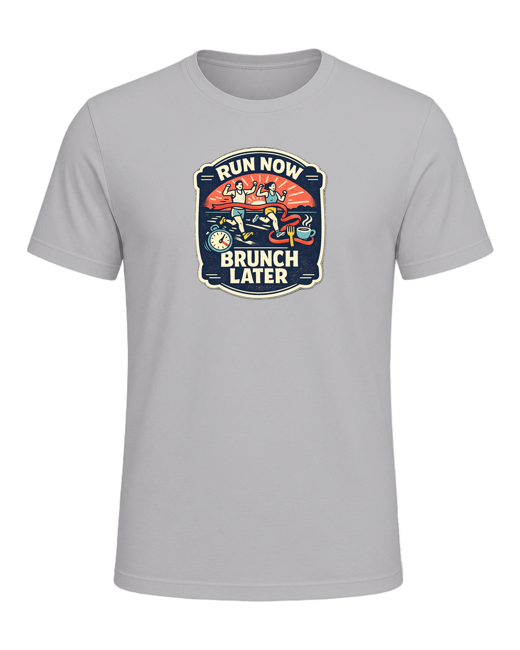 Run Now Brunch Later Tee — Athletic Heather