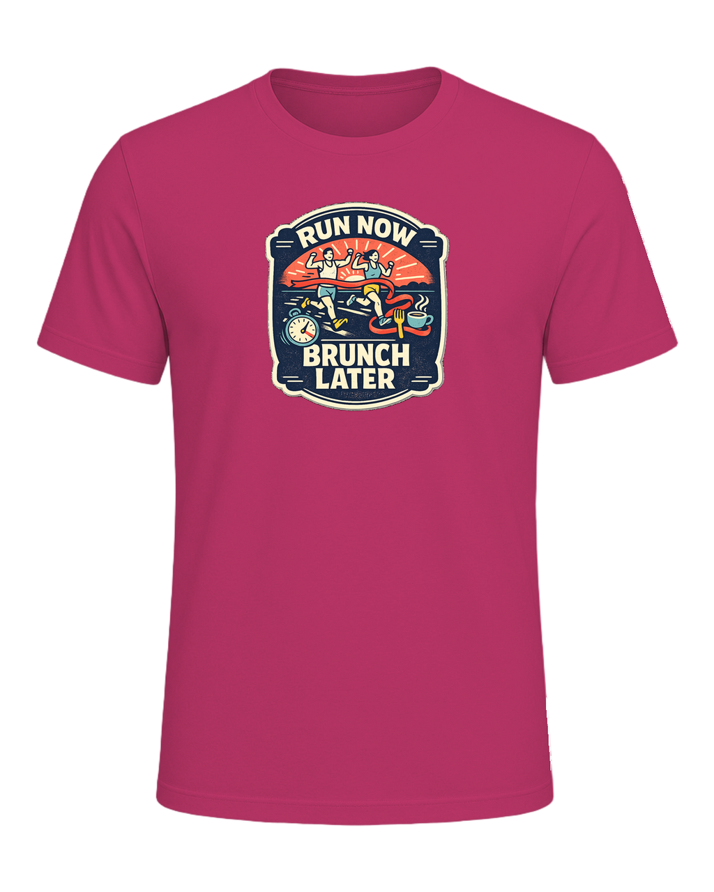 Run Now Brunch Later Tee — Berry