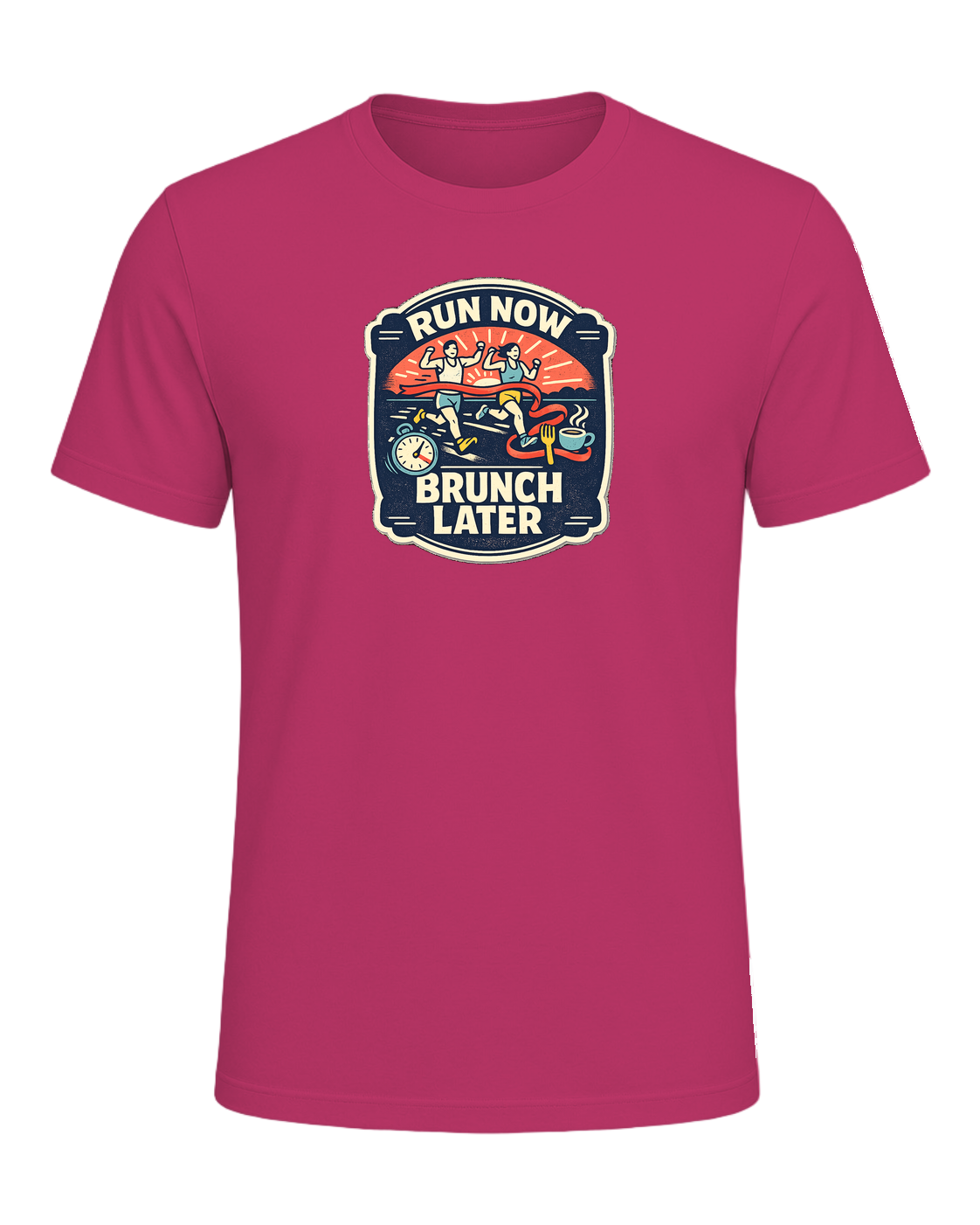 Run Now Brunch Later Tee — Berry