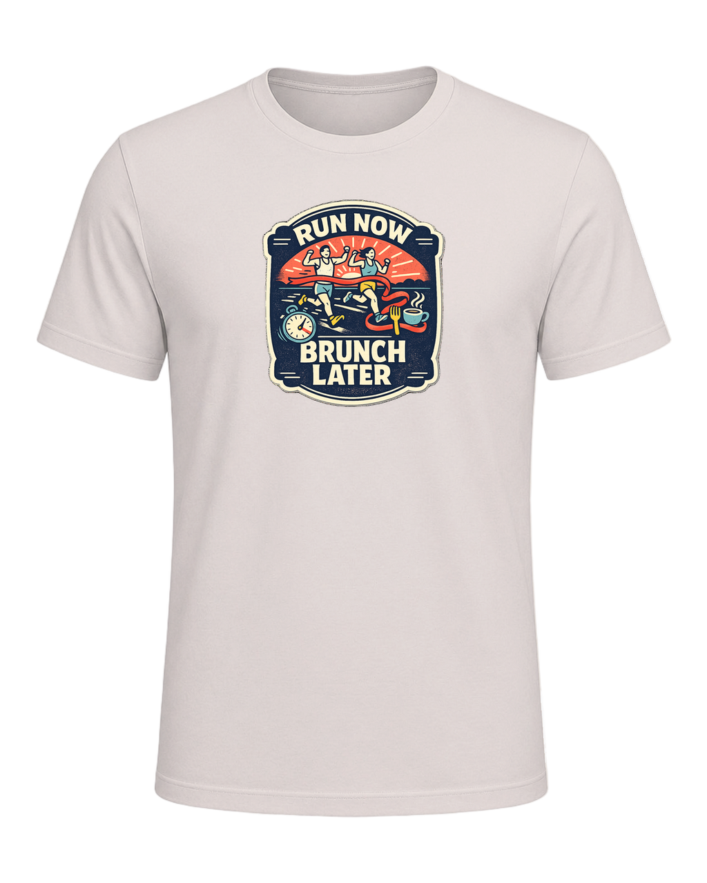 Run Now Brunch Later Tee — Heather Dust