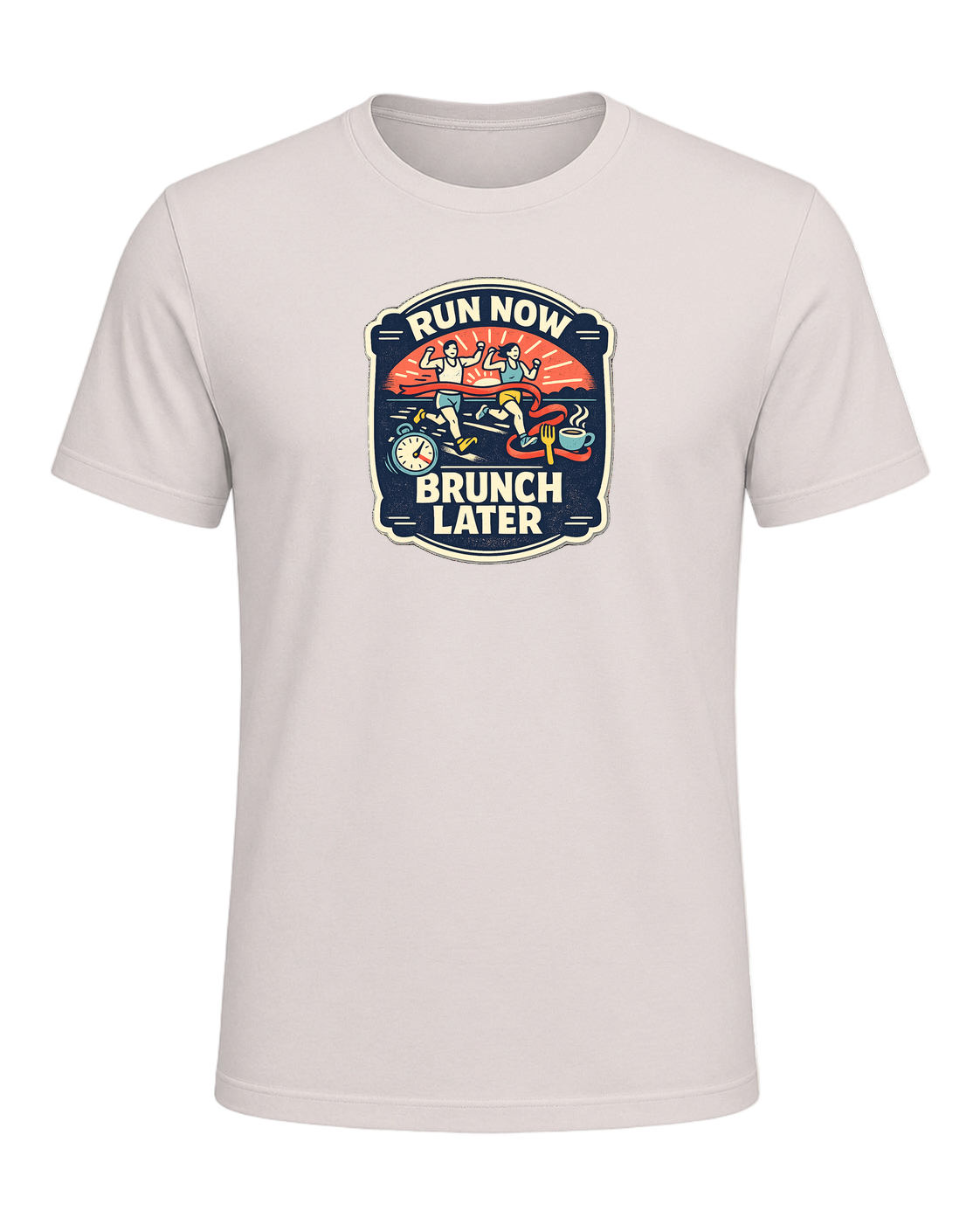 Run Now Brunch Later Tee — Heather Dust