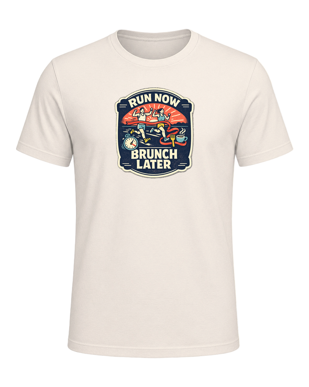 Run Now Brunch Later Tee — Natural
