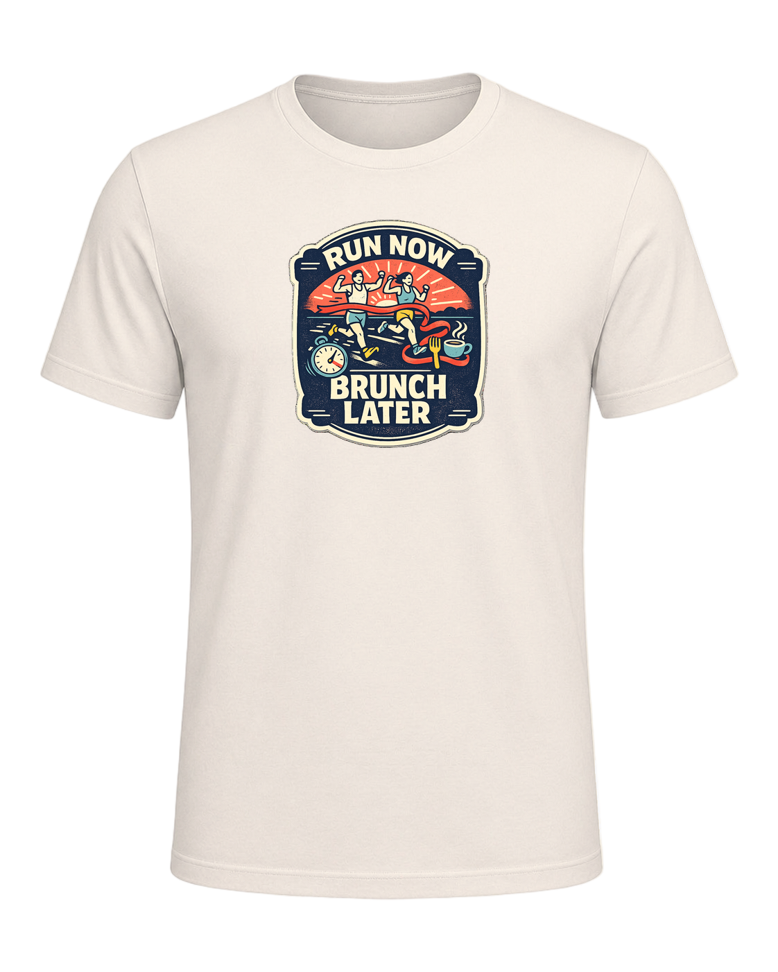 Run Now Brunch Later Tee — Natural