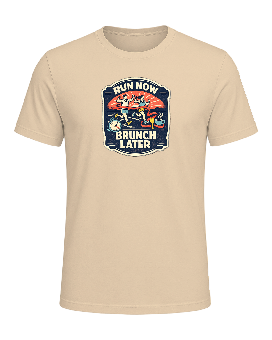 Run Now Brunch Later Tee — Soft Cream