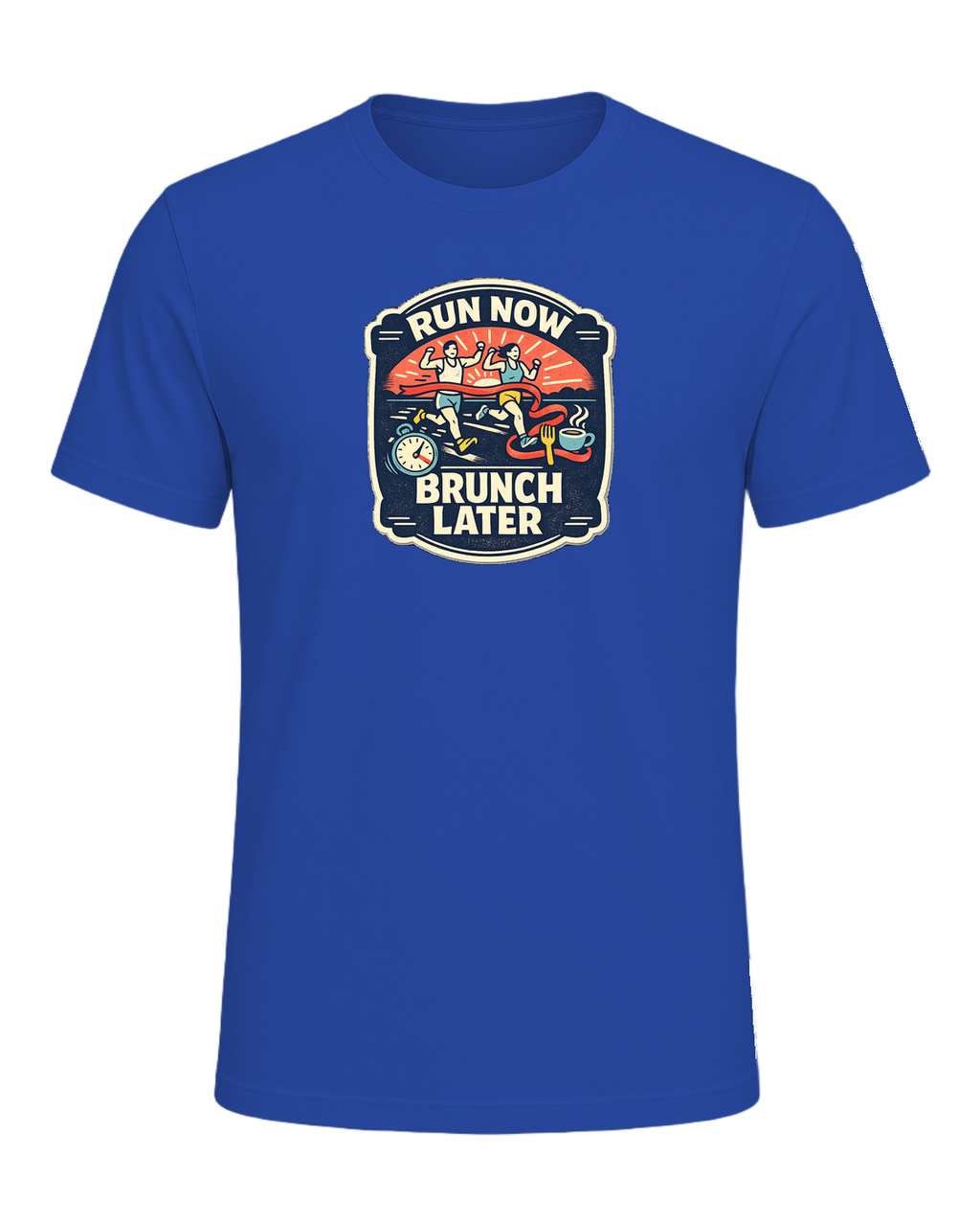 Run Now Brunch Later Tee — True Royal