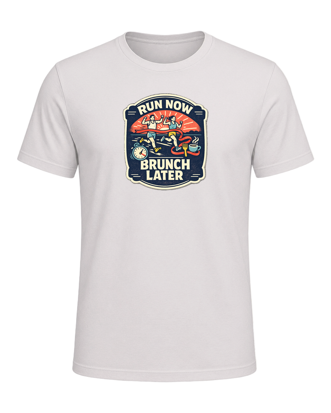 Run Now Brunch Later Tee — Vintage White