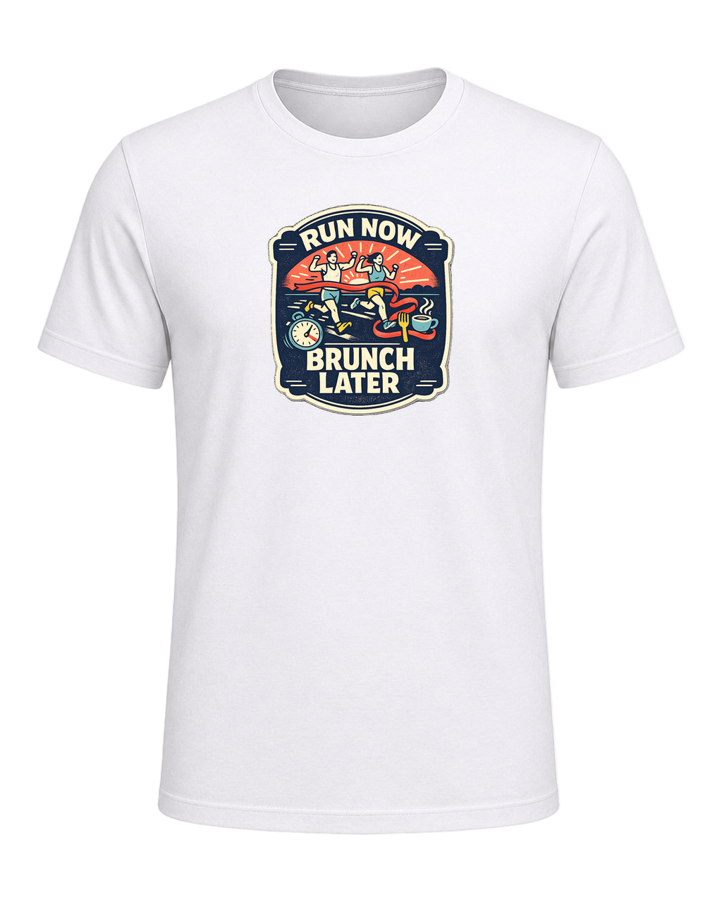 Run Now Brunch Later Tee — White