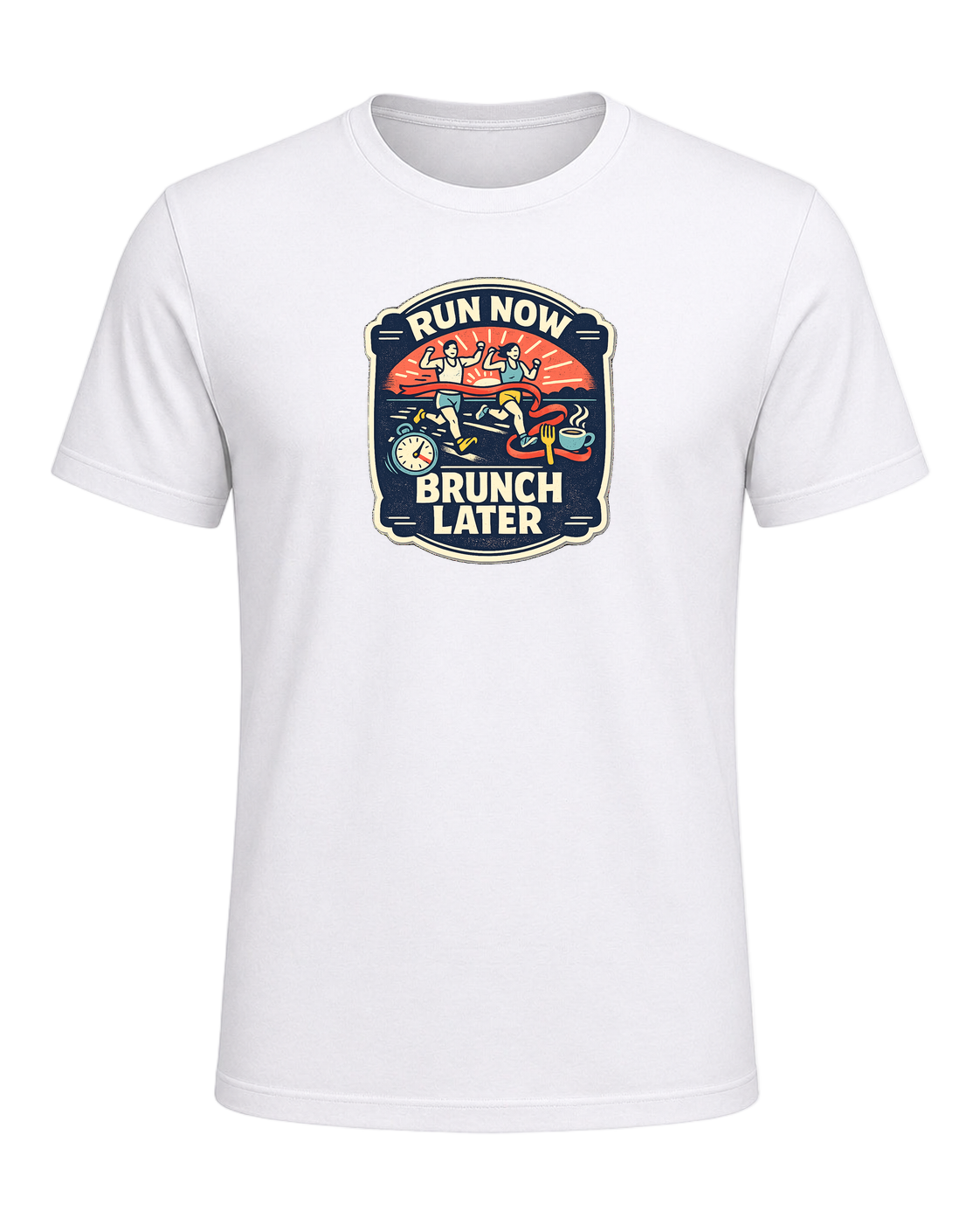 Run Now Brunch Later Tee — White