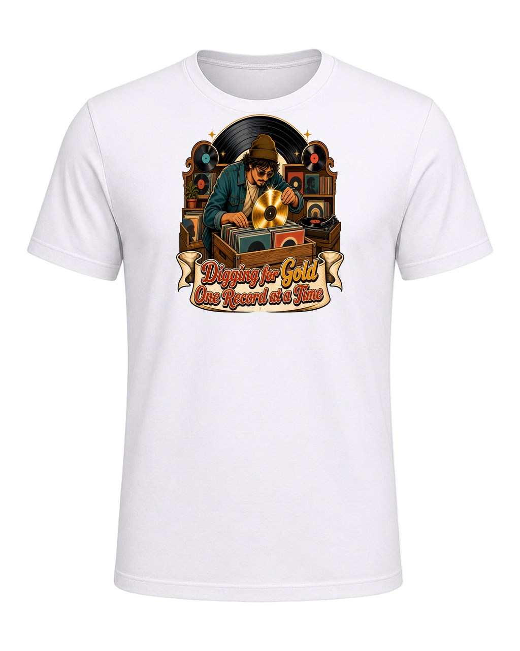 Vinyl Record Digger — White