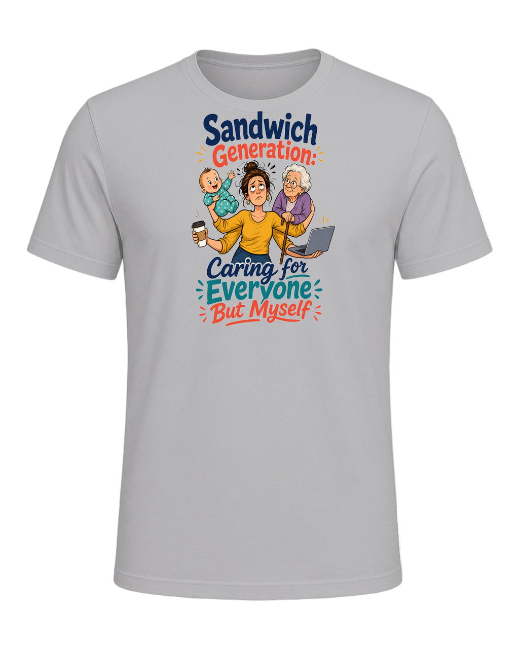 Sandwich Generation Humor — Athletic Heather