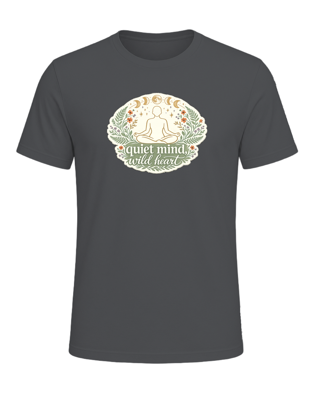 Quiet Mind, Wild Heart Tee — Asphalt