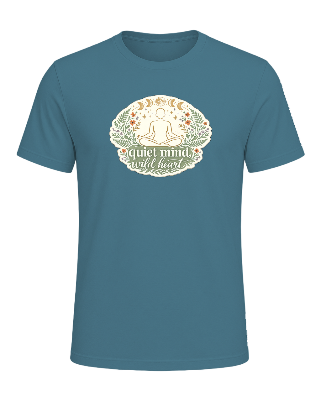 Quiet Mind, Wild Heart Tee — Heather Deep Teal
