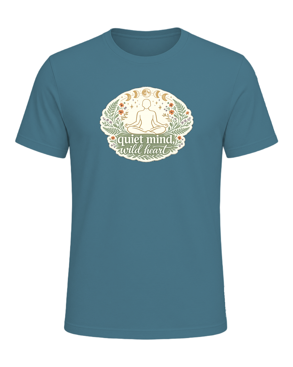 Quiet Mind, Wild Heart Tee — Heather Deep Teal