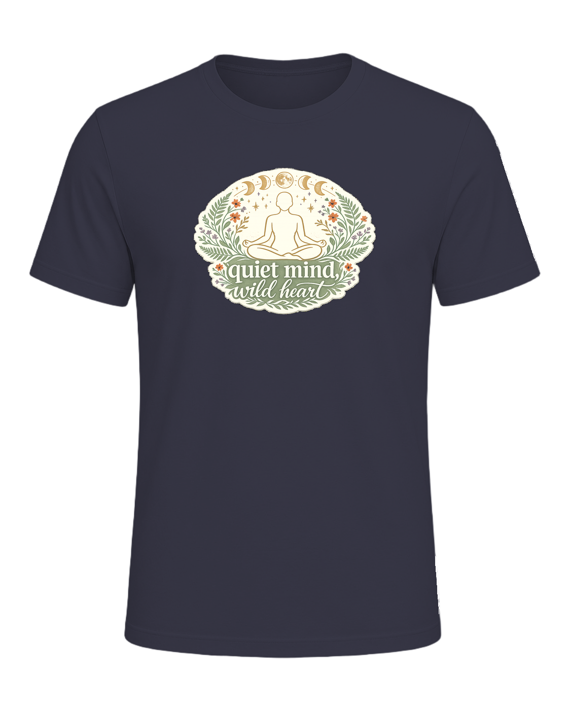 Quiet Mind, Wild Heart Tee — Heather Midnight Navy